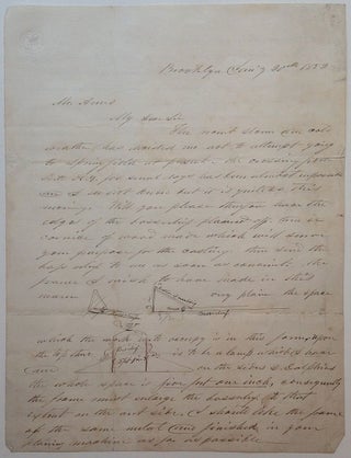 Item #260355 Fine content Autographed Letter Signed with diagrams. Henry Kirk BROWN, 1814 - 1886