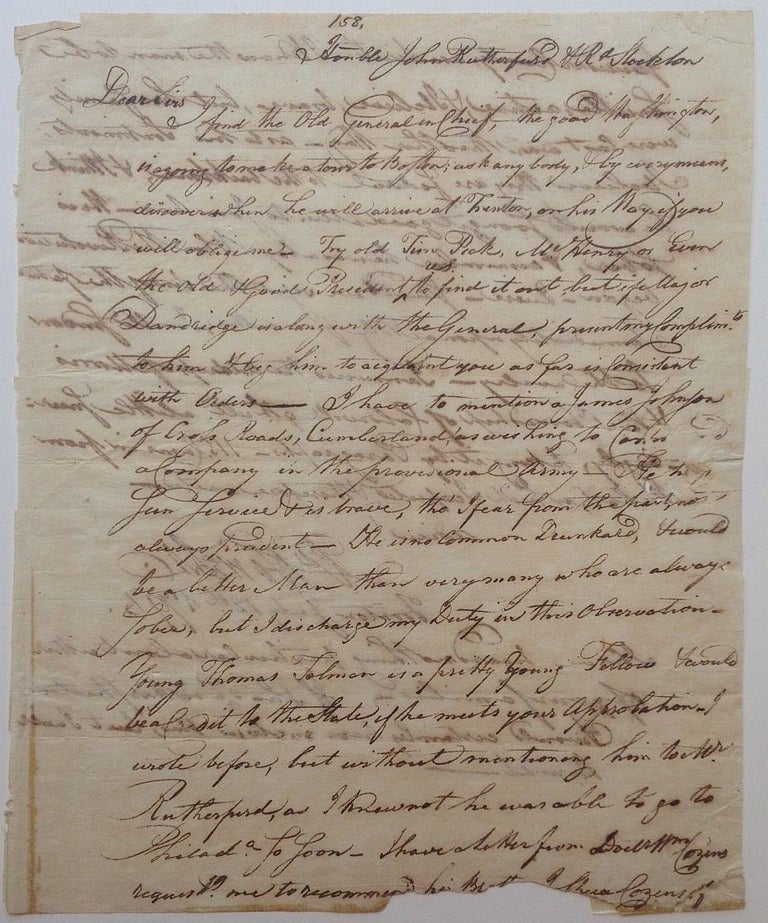 Item #260379 Unpublished Autographed Letter Signed as Governor. Richard HOWELL, 1754 - 1802.