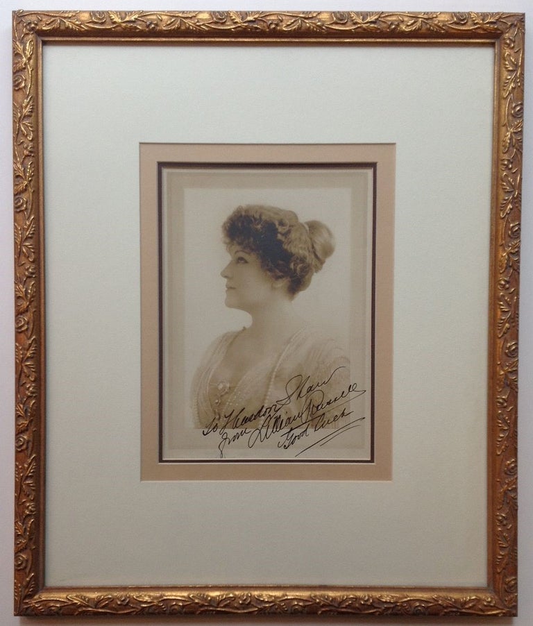 Item #260662 Framed Inscribed Vintage Photograph. Lillian RUSSELL, 1860 - 1922.