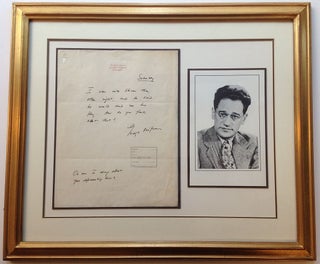 Item #260686 Framed Autographed Letter Signed on personal stationery. George KAUFMAN, 1889 - 1961