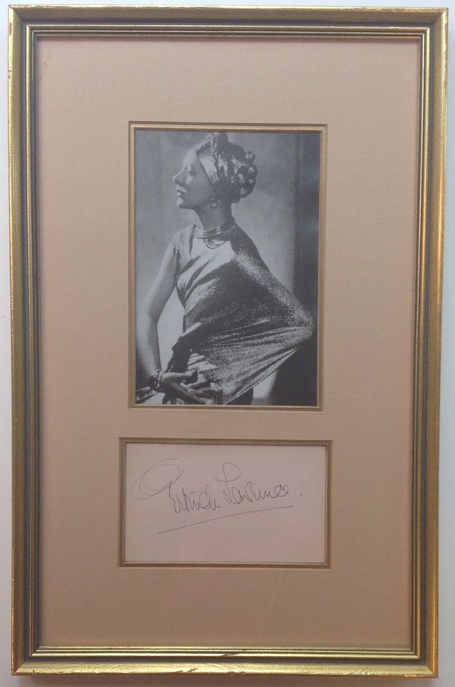 Item #260732 Signature Framed with Photograph. Gertrude LAWRENCE, 1898 - 1952.