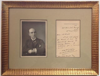 Item #260756 Framed Autographed Letter Signed on personal stationery. Arthur PINERO, 1855 - 1934