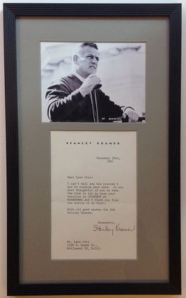 Item #260975 Framed Typed Letter Signed to Leon Uris. Stanley KRAMER, 1913 - 2001
