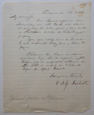 Item #261012 War-date Autographed Letter Signed. William Henry Young HACKETT, 1800 - 1878