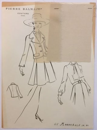 Item #261532 Croquis Plate 45. Pierre BALMAIN