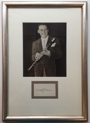 Item #262380 Signature Framed with Photograph. Woody HERMAN, 1913 - 1987