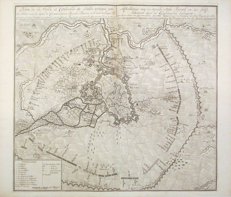 Item #262545 Plan de la ville et citadelle de Lille; Afbeeldinge van de stercke stad Ryssel. Nicolaes VISSCHER.