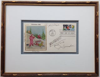 Item #262896 Framed Signed Envelope commemorating Christmas. Jay LIVINGSTON, 1915 - 2001
