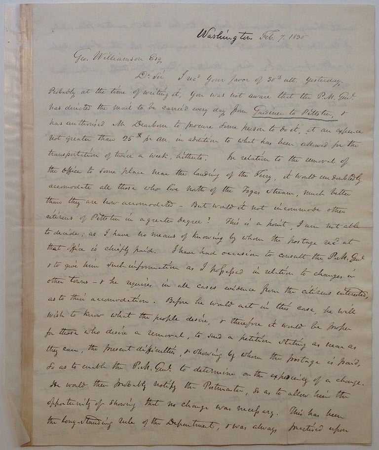 Item #263421 Excellent content Autographed Letter Signed "Geo. Evans" George EVANS, 1797 - 1867.