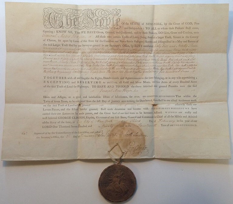 Item #263735 Historically Important partly-printed document signed as Governor of New York. George CLINTON, 1739 - 1817.