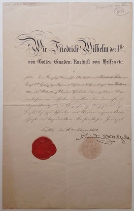 Item #264143 Document Signed in German. Friedrich WILHELM IV, 1795 - 1861