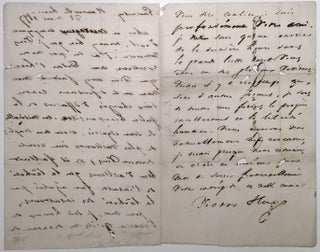 Autographed Letter Signed in French while in exile