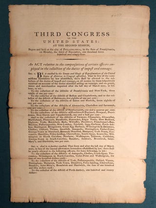 Item #265626 Circular issued by the Third Congress of the United States: At the Second Session....