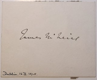 Item #265730 Signed Card. James McNEILL, 1869 - 1938