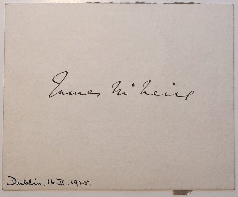 Item #265730 Signed Card. James McNEILL, 1869 - 1938.