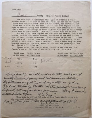 Item #265912 Rare partly-printed Document Signed "F.E. Ives". Frederic Eugene IVES