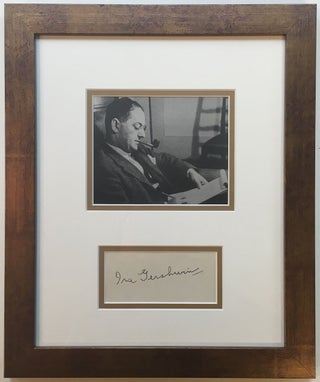 Item #266145 Framed Signature. Ira GERSHWIN, 1896 - 1983