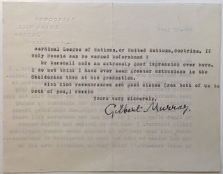 Item #266225 Typed Letter Signed discussing peace between England and the United States. Gilbert...