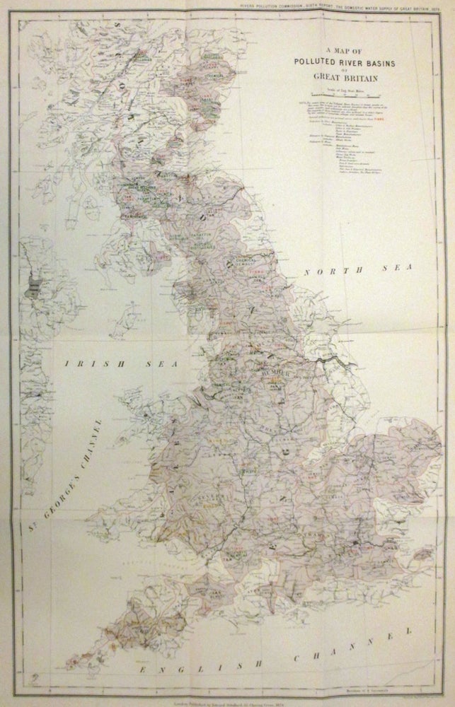 Item #266348 A Map of Polluted River Basins of Great Britain. Edward STANFORD.