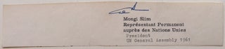 Item #266410 Clipped Signature. Mongi SLIM, 1908 - 1969