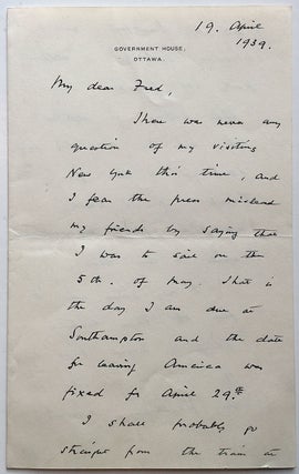 Item #266566 Autographed Letter Signed "S.B." Stanley BALDWIN, 1867 - 1947