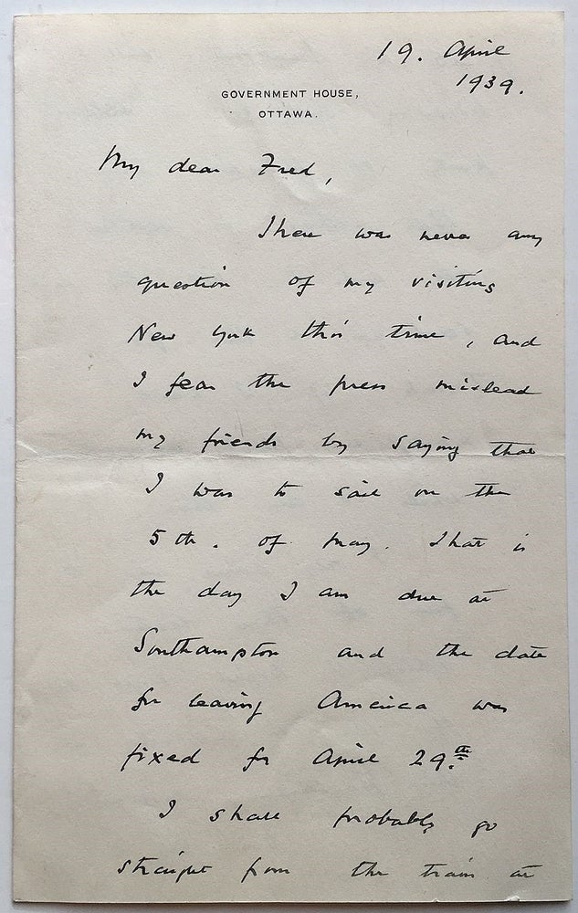 Item #266566 Autographed Letter Signed "S.B." Stanley BALDWIN, 1867 - 1947.