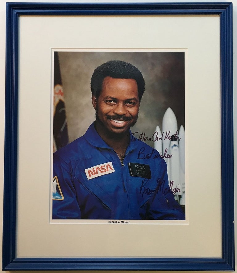 Item #266654 Framed Inscribed Photograph. Ron MCNAIR, 1950 - 1986.