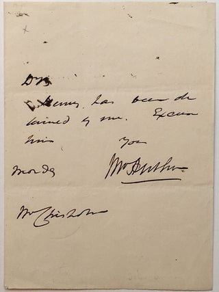 Item #266693 Scarce Autographed Note Signed. John ANTHON