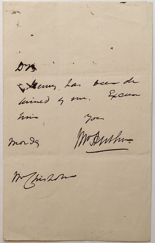 Item #266693 Scarce Autographed Note Signed. John ANTHON, 1784 - 1863.