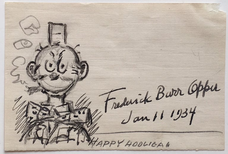 Item #266788 Signed Original Cartoon Drawing of Happy Hooligan. Frederick Burr OPPER, 1857 - 1937.