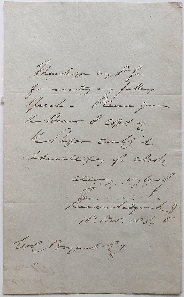 Item #266938 Autographed Note Signed. Theodore SEDGWICK, 1746 - 1813.