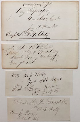 Item #267089 Grouping of four signatures with rank and command. CIVIL WAR