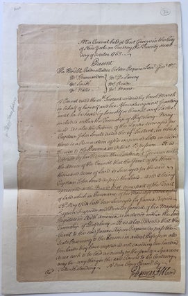 Item #267278 Document Signed. OLD NEW YORK, - Goldsborough Banyar, 1724 - 1815