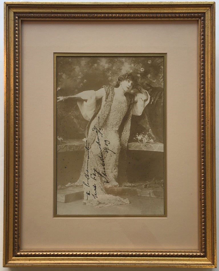 Item #267281 Framed Inscribed Photograph. Sarah BERNHARDT, 1844 - 1923.