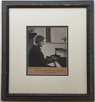 Item #267338 Framed Photograph Inscribed to conductor John Corigliano. Myra HESS, 1890 - 1965