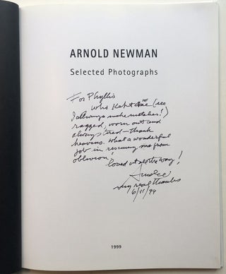 Item #267821 Selected Photographs. Arnold NEWMAN