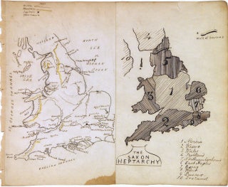 Item #267849 The Saxon Heptarchy. England and Wales. ANONYMOUS, Manuscript map