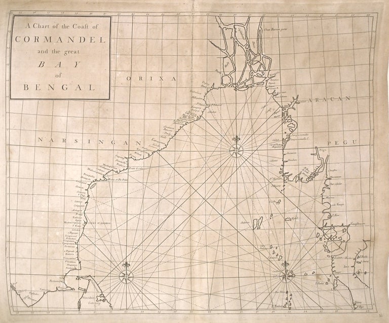 Item #268137 A Chart of the Coast of Cormandel and the Great Bay of Bengal. Nathaniel CUTLER, Sir Edmond HALLEY, John HARRIS, John SENEX, Daniel DEFOE.