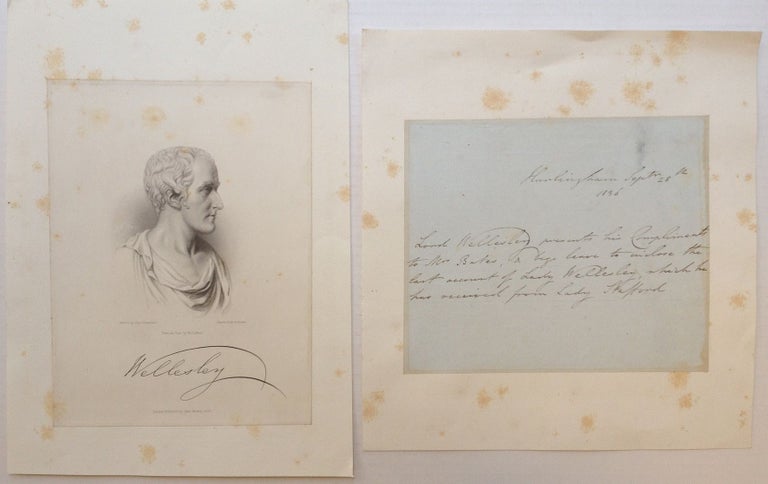 Item #268427 Autographed Note Signed. Lord Richard Colley WELLESLEY, 1760 - 1842.