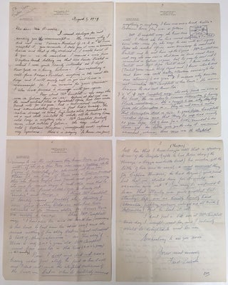 Item #272670 Lengthy and historically important Autographed Letter Signed to his editor on...