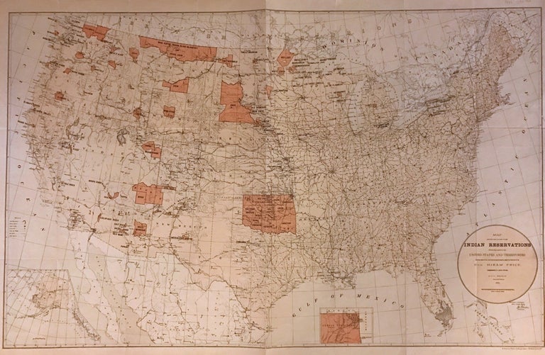 Item #272708 Map showing the location of the Indian Reservations within the limits of the United States and Territories. Hiram PRICE.