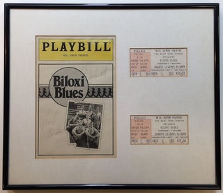 Item #272783 Framed Signed Playbill with two ticket stubs for "Biloxi Blues" Neil SIMON, 1927