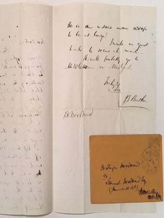 Item #272828 Autographed Letter Signed to a fellow doctor. J. S BUTLER