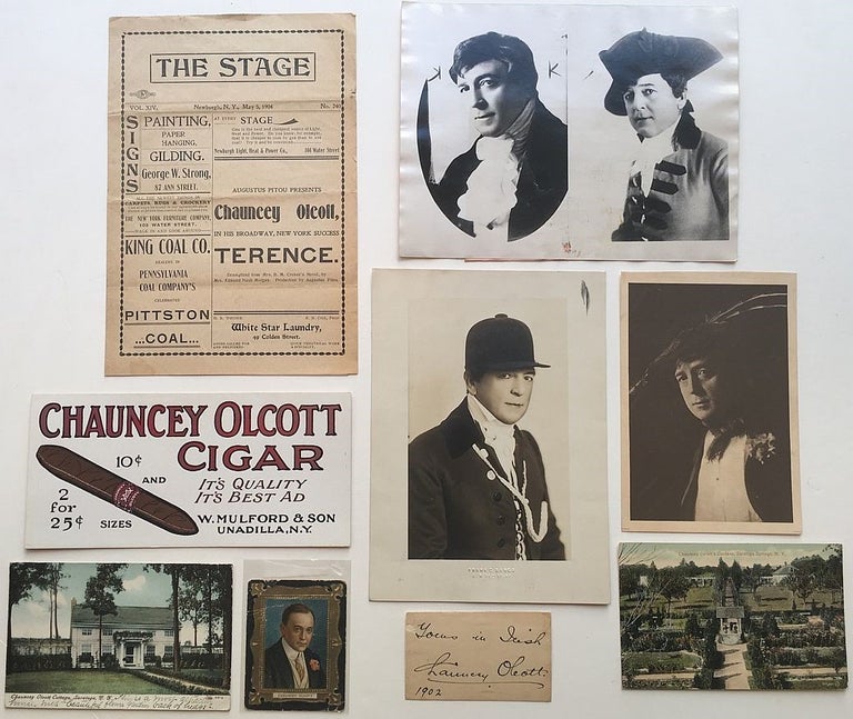 Item #273098 Small collection of memorabilia. Chauncey OLCOTT, 1858 - 1932.