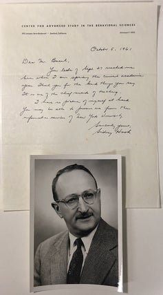 Item #273280 Autographed Letter Signed to a former student. Sidney HOOK, 1902 - 1989