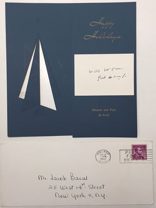 Item #273292 Original Signed die-cut Christmas card. de Paul KRUIF
