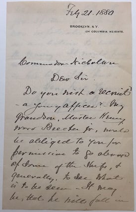 Item #273304 Autographed Letter Signed twice. Henry Ward BEECHER, 1813 - 1889