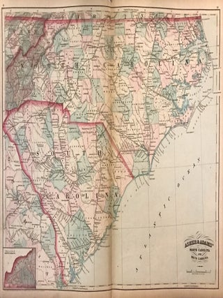 Item #273435 Asher and Adams' North Carolina and South Carolina. ASHER, ADAMS