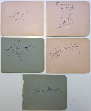 Item #273886 Five vintage signed album pages. VINTAGE HOLLYWOOD GREATS