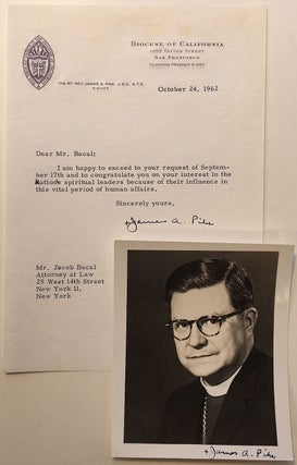 Item #273888 Typed Letter Signed with a Signed Photograph. James A. PIKE, 1913 - 1969